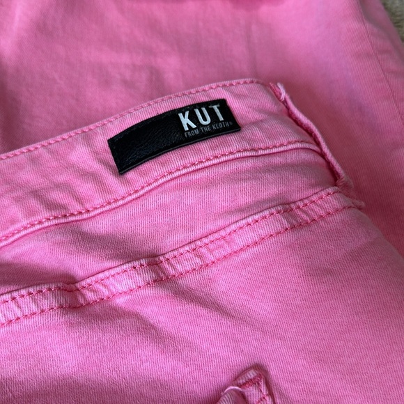 Kut From The Kloth Pink Catherine Crop Straight Leg Denim Size 28W - Picture 8 of 8